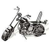 Maigendoo Motorrad Ornament Schmiedeeisen Motorcycle Deko Handmade Skulptur Dekoration Vintage Eisen Kunst Motorrad Modell für Desktop Dekor, Fotografie Requisiten, Kunstsammlung (Silber)