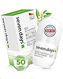 seven days Antitranspirant starkes Schwitzen, 50ml [Extrem zuverlässig] Frauen & Männer, Deo gegen starkes Schwitzen, Deo Schweißgeruch, Antiperspirant Roll On, Anti Schweiß Deo