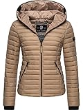 Navahoo Damen Damen leichte Übergangsjacke Steppjacke mit Kapuze Kimuk Taupe Grey Gr. M