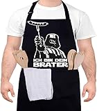 DXDXDXD Star Wars Schürze, mit 2 Taschen 95cm Große Männer Grill Schürze, Lustige Neuheit Kochen Grillen BBQ Schürzen, Starwars Geschenk - ICH BIN DEIN BRATER