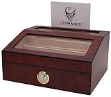 GERMANUS Humidor 224 mit Kristall Befeuchter und Hygrometer, Braun