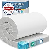 ELONEO Gel Topper 100x200cm, Matratzentopper aus 8 cm hohem Gel-Memory- Schaum, atmungsaktiver 3D-Netz Bezug, Bequeme Matratzenauflage für Bett und Boxspringbett inkl. Eckschlaufen