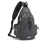 G4Free Canvas Brusttasche Schultertasche Sling Bag Herren Damen für Reise Wandern Laufen Klettern