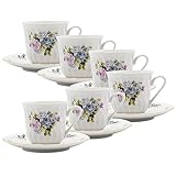 Ciera Tasse und Untertasse, Porzellan, Serafina, 6er-Set