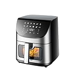 Sinaopus Airfryer, 8,5L XXL Heißluftfritteuse, Air fryer mit Digitalem LED-Touchscreen, 1800 Watt, 12 Programmen, Einstellbare Temperaturregelung, Sichtbares Sichtfenster