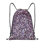 EdWal Rucksack mit Paillettenmuster, Kordelzug, Turnbeutel, Kordelzugbeutel, Rucksack für Sport, Fitnessstudio, Reisen, Schwarz , S