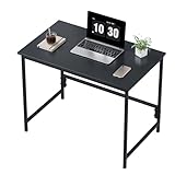 HLONONE Schreibtisch, Computertisch Kleiner Tisch, 80 x 40 x 74cm PC Tisch, Bürotisch für Büro, Arbeitszimmer, Schlafzimmer, Metallgestell, Moderner Einfacher, Schwarz