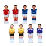 TOYZFRIENDY 8 Stück Teiliges Tischfußball Spieler Bunte Fußballmänner aus Robustem Material Leicht Installierbar Passend für Standard Fußballtische für Fußballspiele und Geburtstag Deko