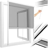 tectake® Fliegengitter Rollo, Moskitonetz Fenster, Fliegengitter Fenster, Fliegenvorhang, Fensterschutz Jalousie, Mückengitter gegen Fliegen, Insektennetz, Insektenschutz Fenster - weiß, 90x160 cm