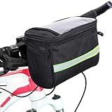 Retoo Lenkertasche, Fahrradlenkertasche, Fahrradtasche, Netztasche, Radtasche, Fronttasche, Lenkerkorb, Handyhalterung, Lenker Tasche, Fahrrad-Frontrahmen-Tasche, Gepäckträgertasche, Schwarz