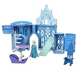 Mattel Disney Die Eiskönigin, Elsas Stapelschloss Puppenhaus-Spielset mit kleiner Puppe und 8 Teilen, inspiriert von den Disney-Filmen Die Eiskönigin“, Reisespielzeug und Geschenke für Kinder, JDP63
