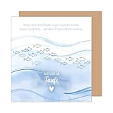 Edition Seidel Premium quadratische Glückwunschkarte zur Taufe mit Umschlag. Taufkarte Grußkarte Karte Fisch Taufkind Mädchen Kinder Kind Segenswünsche (ETQ133 SW025)
