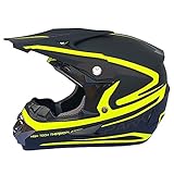 Motocross-Helm für Jugendliche, Kinder und Erwachsene, Offroad-Integral-Motorradhelme für Unisex-Erwachsene, Männer und Frauen, für Dirt Bike, DOT-zugelassen (Gelb, Größe L)