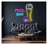 WELSAA Hängende Kunst-Leuchtreklamen Neonschilder Für Poolbars USB-betrieben Einstellbare Helligkeit, Buchstaben-Neonlichter Bier Geeignet Für Die Raumwanddekoration 35cmx40cm