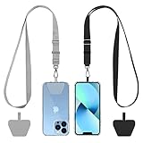 CACOE Handykette Universal 2 Packs - 2× Einstellbar Halsband Schlüsselband, 2× Durable Patches, Lanyard Handy Umhängeband kompatibel mit meisten Smartphone