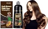 Dunkle Kaffeefarbe Hair Dye Shampoo 3in1, Haarfärbeshampoo für graues Haar Sofort-Haarfarben-Shampoo, Hair Color, Haarfarbe Haarshampoos, Hair Color farbshampoo für Männer und Frauen (500ML)