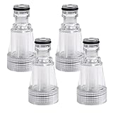 4 Stück Wasserfilter für Hochdruckreiniger, 3/4' Anschluss für Hochdruckreiniger mit Schnellkupplung Gartenschlauch Filterrohr für Gartenpumpe Gartenbewässerung Wohnmobil Haushalt