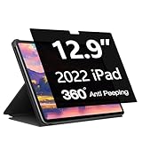 360° Blickschutz für iPad Pro 12,9 Zoll, Anti-Peep-Folienfilter für iPad Pro12,9 Zoll 6/5/4/3 Gen(2022/2021/2020/2018), 4-Wege-Sichtschutzfilter Vollklebender Rundumschutz