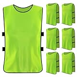 Catime 6 Stück Fußball Leibchen Set, Trainingsleibchen Basketball, Sports Mesh Bibs, Leibchen Mesh Weste, Sport Trikot Leibche für Erwachsene, Trainingsleibchen für Herren Damen