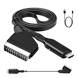 Texliney All in One Scart auf HDMI Konverter Kabel, SCART zu HDMI Adapter, Video Audio Wandler HD mit SCART-Eingangskabel & HDMI-Ausgangsanschluss, für HDTV STB VHS VCR PS3 Sky DVD Blu ray