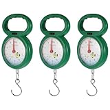 GLEAVI 3 Stück Kunststoff Federwaagen mit Haken Handliche Gepäck und Fischwaage Präzise Langlebig Kompakt für Haus und Reise