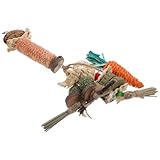 DIKACA Natürlicher Maiskolben-kauspielzeug für Kaninchen und Kleintiere Beruhigendes Beißen Zahnfreundliches Holzspielzeug Vielseitig für Hamster Meerschweinchen Ratten Fördert Gesunde