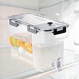 Funmo Getränkespender Kühlschrank 3,5 L, Getränkespender mit Wasserhahn Eiswassertank Getränkespender Flaschen für kaltes Wasser, Eiswasser, Milch, Bier, Party im Freien Getränkespender