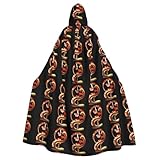 YYHWHJDE Roter Panda auf der Wendeltreppe Muster, Halloween-Umhang für Erwachsene, Kapuzenumhang für Rollenspiele, Bühnenkostüme, Partys, pflegeleicht