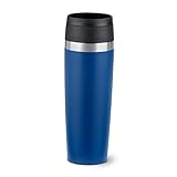 Emsa N2023650 Travel Mug Classic 0,5 Liter, neuer Komfort-Schraubverschluss, Pulverbeschichtung, Edelstahl, 6h heiß und 12h kalt, 100% dicht, 360°-Trinköffnung, Edelstahl, dunkelblau