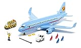 siku 5402, Verkehrsflugzeug mit Zubehör, Kunststoff, Hellblau, Viele Funktionen, Kombinierbar mit siku-Modellen in unterschiedlichen Maßstäben