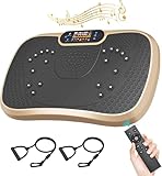 Moziel Vibrationsplatte, 99 Intensitätsstufen und 5 Trainingsprogramme Bluetooth Vibrationsplattform für Ganzkörpertraining, Fitnessgeräte für Zuhause 53.5X 32.5 cm