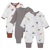 amo nenes 3er Pack Baby Strampler Neugeborene, Baby Jungen Mädchen Overall, Baby Kleidung Langärmelige, 0-3 Monate