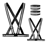 WORK IDEA 2er Pack Warnschutzweste, Reflektierende Weste Zertifikat, Verstellbare Weste für Fahrrad, Laufen, Wandern oder Outdoor