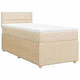Eleganz Boxspringbett mit Matratze 100x200 cm - Stoffbezug, Komfortables Schlafsystem für Schlafzimmer, Ideal für kleine Räume, Langlebig & Atmungsaktiv
