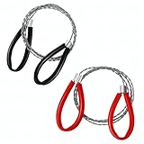 2 Stück Edelstahl Seilsäge, 80 cm Drahtsäge mit Schlaufen Handkettensäge Klein Handlich Schnell Verstaut überlebensausrüstung für Camping, Garten, Outdoor