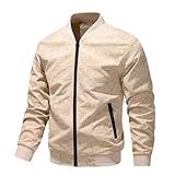 Bomberjacke Herren Sommer Dünn Freizeitjacke Stehkragen Langarm Sweatjacke Mode Sportlich Sportjacke Bedruckt Regular Fit Fliegerjacke Outdoor Lässige Baseball Jacken Frühling Sommer Übergangsjacke