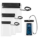 Ruayia 3 Stück wasserdichte Beutel, Unterwasser handyhülle, schützt Telefon/Geld/Karte/Schlüssel, ideal für Schwimmen, Rafting, Kajak, Bootfahren, Camping, Wandern, Angeln - Schwarz