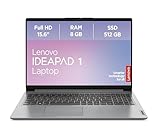 Lenovo IdeaPad 1 Laptop | 15,6' Full HD Display | AMD Ryzen 3 7320U | 8GB RAM | 512GB SSD | AMD Radeon Grafik | Windows 11 Home | grau | QWERTZ | 3 Monate Premium Care