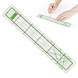 MXTIMWAN 30 x 5 cm Patchwork Lineal, Schneiderlineal Nähen Zubehör, Messlineal aus Acryl Transparent mit exakten Abmessungen CM und Winkel-Maßen, Handmaß Nähen zum Quilten, Nähen und Patchworken
