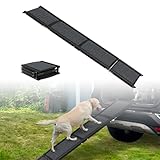 UISEBRT Klappbare Hunderampe für Autos & SUVs, Aluminium Hundetreppe 157x43cm, Tragbare Sicherheitstrampe mit Rutschfester Oberfläche, Hundeautorampe bis 110 kg