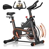 DMASUN Heimtrainer Fahrrad Profi, Leises Hometrainer Fahrrad mit magnetischem Widerstand, Wartungsfreier Ergometer Heimtrainer mit LCD-Monitor, Idoor Bike mit weichem Sitzbezug, 160kg Belastbar