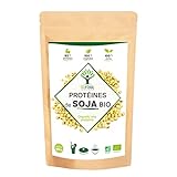 Soja Protein Bio - Bioptimal - 92% Protein 17% BCAA - Hohe Verdaulichkeit - Energie Muskelaufbau - Pulver aus biologischen Sojabohnen - 100% Rein - Verpackt in Frankreich - Ecocert zertifiziert - 500g