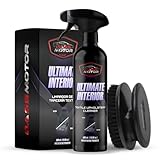 BassMotor Reiniger für Textilpolsterungen von Autositzen und Fußmatten, Innenraumreiniger für Autogewebe mit enthaltenem Bürsten-Set Einfache Anwendung Frischer Duft - Ultimate Interior 500ml + Bürste