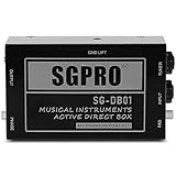 SGPRO Active Direct Box, DI-Box zur Aufnahme von Signalen für Musikinstrumente wie Gitarre und Bassgitarre Live oder Studio, 6,35 mm auf XLR, Ground Lift 48 V Phantomspeisung, kompakte Einheit