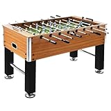 Emmtore Kickertisch Kicker Tischkicker Tischfussballspiel Spieletisch Fußballtisch Tischfussball Tischfußball Stahl 60kg 140x74,5x87,5cm,Hellbraun