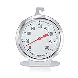 Cyrank Thermometer für Elektroherd, Backofenthermometer für Gasherd, Edelstahl-Ofenthermometer mit großem Zifferblatt für Küchenbackwaren, Thermometer Kochen, Backofenthermometer Innen