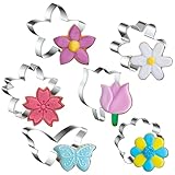Ausstechformen, 6 Stück Keksausstecher, Blumen Ausstecher, Ausstechformen Blumen, Keksausstecher Blume, Plätzchen Ausstecher, Blumenausstecher für Kekse, Kuchen, Schokolade, Backen (6PCS)