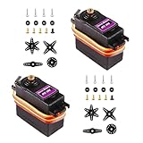 HUAZIZ 2 Stück Servo-Motoren, Metallgetriebe, Drehmoment, digitaler Servo-Motor, hohe Geschwindigkeit, für Smart-Auto, JR, Boot, RC, Hubschrauber, Arduino, Raspberry Pi, DIY-Projekt