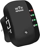 WiFi Extender Booster, WLAN Repeater WLAN Verstärker WiFi Extender bis zu 5000sq.ft Mit Repeater/AP Modus, Long Range Amplifier mit Ethernet Port zu Allen WLAN Geräten, 1-Key Setup, Access Point