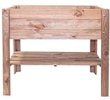 mgc24 Hochbeet - Kiefernholz Dunkelbraun rechteckig, stehender Pflanzkasten für Garten Terrasse Balkon - 80 x 37,6 x 78 cm mit Ablageboden